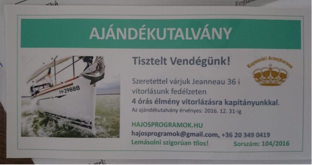 Ajándekutalványaink személyre szóló szöveggel is rendelhetők